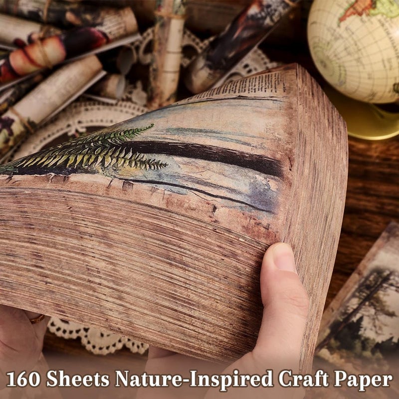 icceemee 160 Sheets of Nature Scrapbook Paper, journaling Scrapbook Supplies Craft Collage Paper Set, Junk Journal Bullet Journal Poster Room Decor for Card Making Decorative Gifts - Image 4